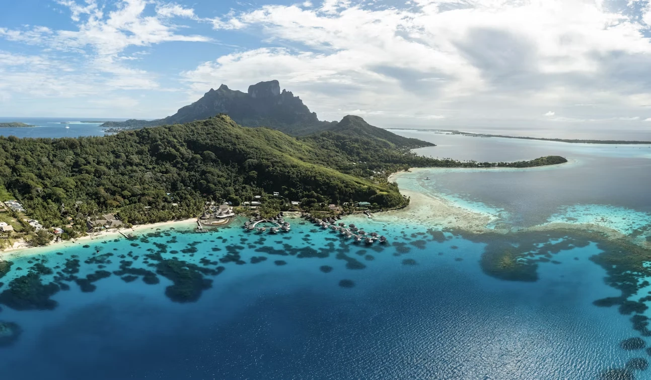 Overwater bungalows in Bora Bora