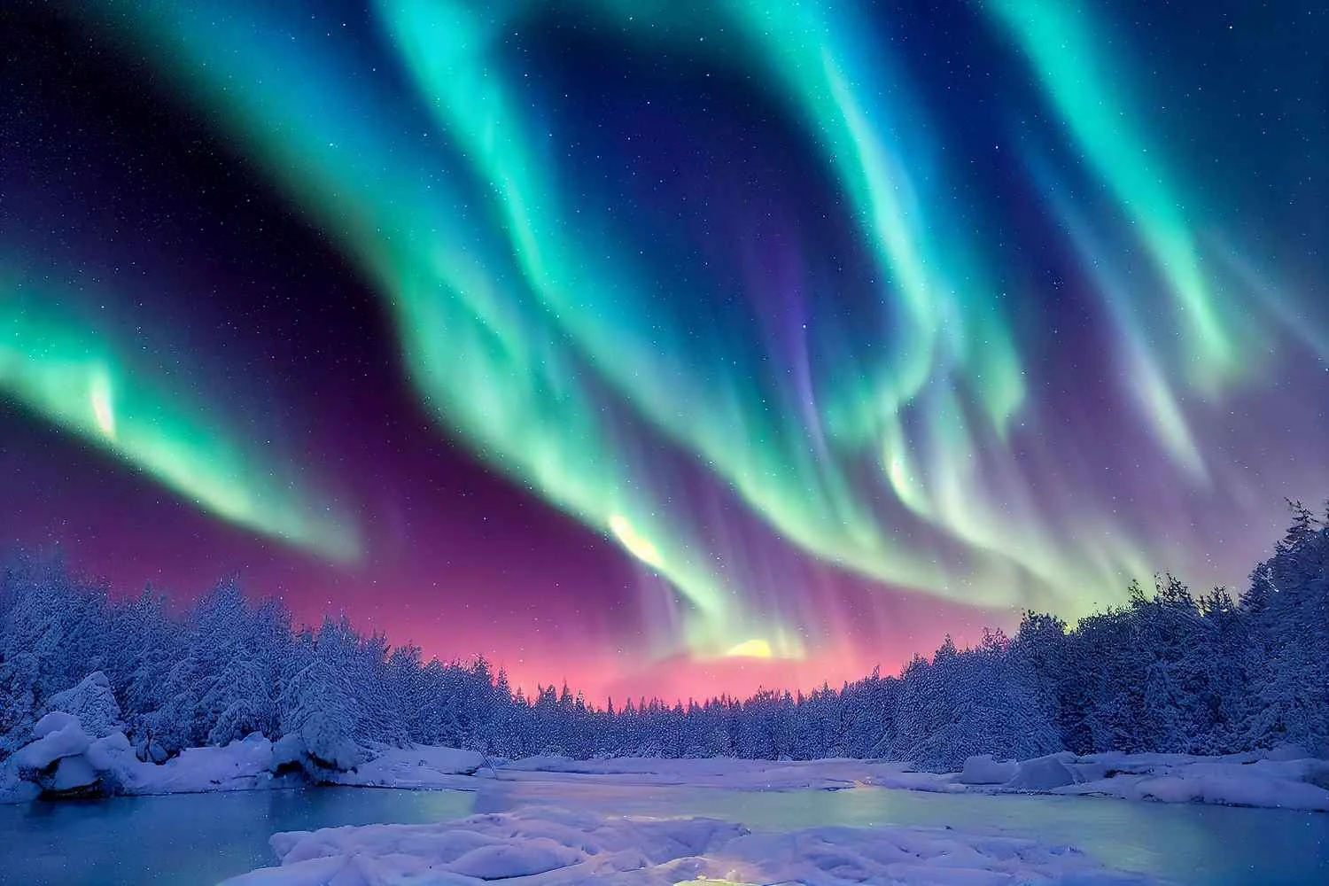 Aurora borealis over Iceland