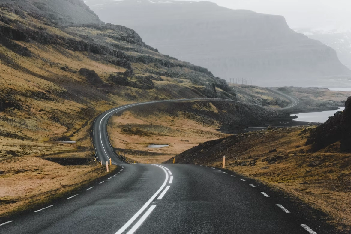 Iceland's Ring Road winding through the highlands
