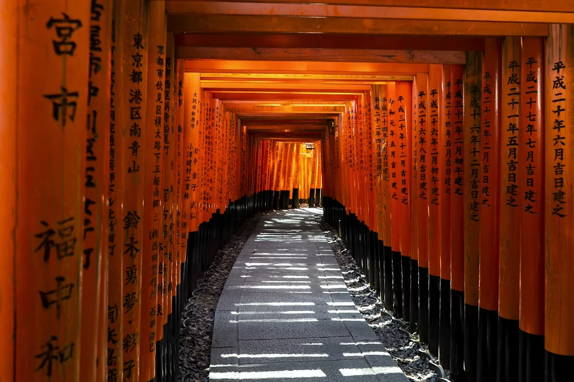 Torii gate pathway in Kyoto