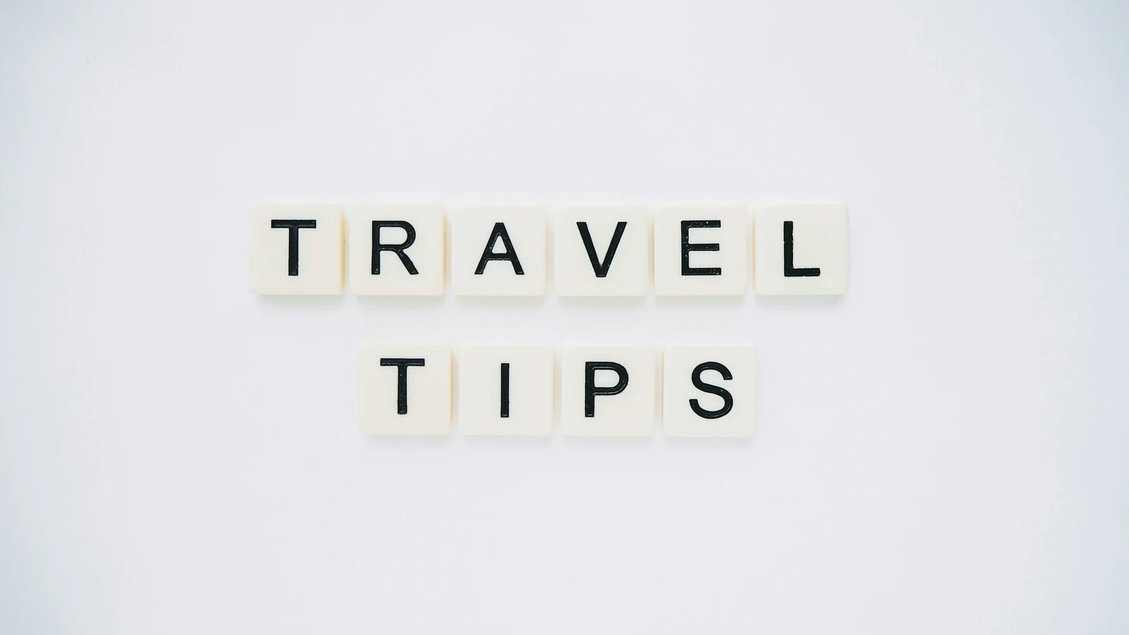 Travel Tips lettered tiles